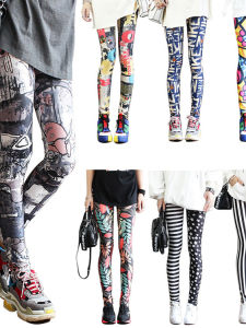 Quần Legging in Họa Tiết Thời Trang Ôm Vừa Vặn Cho Nữ Quần Dài Đến Mắt Cá Chân Bằng Vải Lụa Sữa Quần Bó