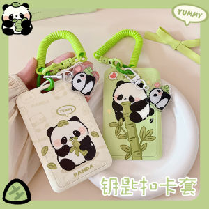 Cute Panda Card Holder Lanyard Student Bus Card School ID Card Work Badge Kindergarten Transportation Card Holder