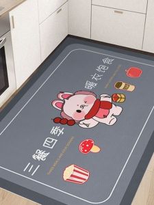 Kitchen Anti-Slip Waterproof PVC Mat No-Wash Whole Layout Carpet Oil Resistant Easy to Clean New 2024 Model Home Use Rug