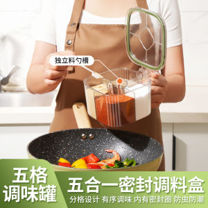 Bộ Hộp Đựng Gia Vị Nhà Bếp Đa Chức Năng Đựng Muối Hạt Tiêu Bột Gia Vị Đựng Dầu Mè Nước Mắm Nêm Đựng Gia Vị Bằng Nhựa