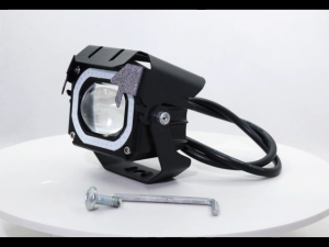 2Pcs Motorcycle Light Strobe Mini Driving Light Hi/Lo Beam Multi-color Angel Eyes Fog Ligh