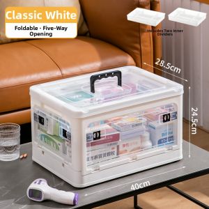 Large Transparent Foldable Multilayer Medical Storage Box