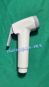 Đầu xịt vệ sinh HLS tay cò thân trắng kem cò xám ghi dùng cho toilet vòi xịt vệ sinh phụ kiện nhà tắm