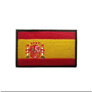 Spain Flag Embroidered Patch on Clothes Tactical Military Accessories Hook Loop Patches Backpack Morale Badge Applique Fastener