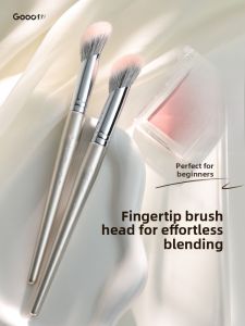 Gudi Genuine Wool Large Size Makeup Brush for Blush Application Animal Hair Slanted Head Finger Tip Dot Color Brush