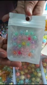 Manik manik mote Bentuk Bintang Warna pastel Bening Ukuran 8mm