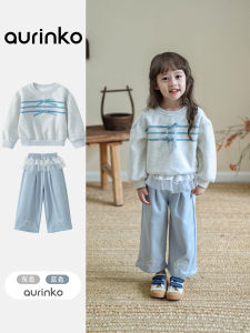 Áo Nỉ Trẻ Em Mùa Thu Áo Nỉ Cotton Phong Cách Hàn Quốc Cho Bé Gái Quần Áo Trẻ Em Thường Ngày Áo Nỉ Không Mũ Màu Trơn