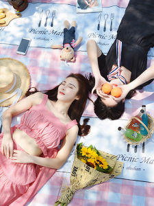 Jujiajia Outdoor Picnic Mat Moisture Proof Pad Thickened Spring Outing Mat Portable Outing Camping Waterproof Picnic Floor Mat