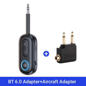 Bluetooth 6.0 Audio Transmitter Receiver 3.5MM AUX Hifi Stereo Music Wireless Adapter With Mic For Car Airplane TV PC Headphone