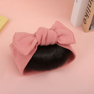 Christmas gifts Hair Accessories Infant Baby Girl Bow Wig Hat Hairpiece Ribbed Cotton Elastic Newborn Children Headband for Kids Girls Headwear