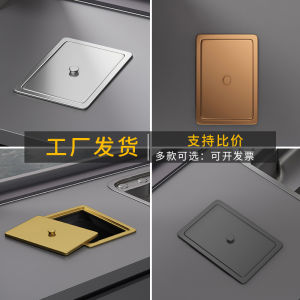 Zhuanggang Kitchen Table Embedded Trash Can Cabinet 304 Stainless Steel Invisible Cover Bathroom Flip Lidded