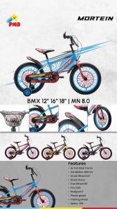 SEPEDA ANAK RODA EMPAT BMX MORTEIN MN 8.0 18 INCH // SEPEDA ANAK LAKI-LAKI BAN 2.1 ADA MUSIK DAN PENUTUP RANTAI