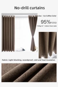 Mercury | No-Drill Easy Install Blackout Heat Insulation Soundproof Curtain