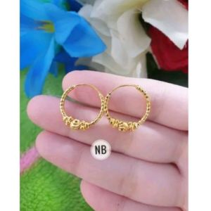 Anting Hoop Warna 24k Lapis Emas CXA55
