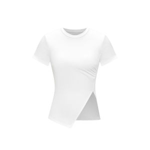 🦋 VEVE Short Sleeved T-shirt Women Casual Round Neck Side Split Tops