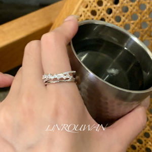 Sweet Mother of Pearl Heart Shell Ring Zircon Gourd Flower Open Finger Ring High Color Retention Low Key Luxury Ring for Ladies