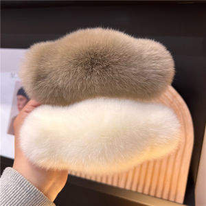 Rabbit Fur Large Back-of-head Hair Clip