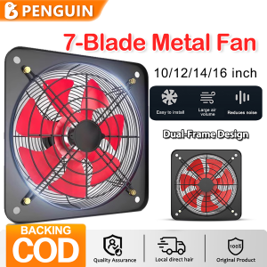 7 leaves Industrial Ventilation Exhaust Fan 10/12/14/16 inch All-metal Mute Ventilation Fan Household Toilet Kitchen Window Exhaust Fan Powerful Changing Fan High Volume High Suction Ventilation Equipment
