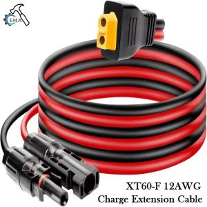 Solar Charge Cable XT60H-F Adapter to Solar Female Connector Extension Cable 12AWG Wire for Solar Panels Car RVS Trucks Ships