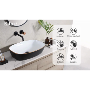 Rubine QTRO 60 Countertop Rectangular Ceramic Basin