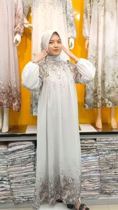 GAMIS WANITA CERUTI PLUS KERUDUNG MOTIF PREMIUM MODEL TERBARU