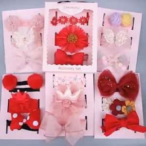 Hộp quà tặng  Set 3 chiếc băng đô turban cho bé gái kèm hộp làm quà tặng cực kỳ xinh xắn BQ001