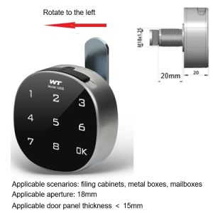 Clockwise Electronic Smart Mailbox Lock Touch Screen File Iron Steel Desk Cabinet Door Sauna Password Keypad Drawer Lock