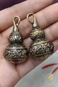 Móc Khóa Hồ Lô Tài Lộc Có Núm Xoay Bụng Rỗng Đựng Kinh Văn Vật Phẩm Phong Thủy Bằng Đồng Thau - Đồ Đồng Thuận Tâm