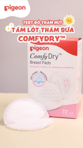 Tấm lót thấm sữa Pigeon cho mẹ sau sinh chống tràn hiệu quả - miếng dán thấm sữa COMFYDRY chính hãng