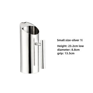 Stainless Steel Water Pitcher Cold Drinking PitcherCarafe Drink Pitcher Beverage Container for Iced Tea Juice Coffee Milk