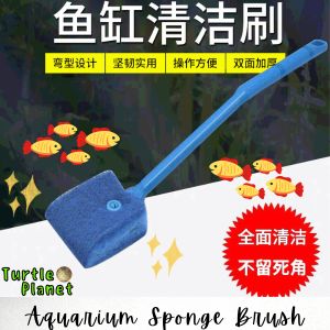 Fish Aquarium Sponge Double Sided Cleaning Brush Cleaner Scraper Algae Dust Cleaning Tool Blue Pencuci Akuarium Turtle Tank
