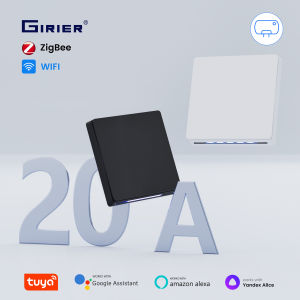 GIRIER Tuya Smart Water Heater Switch ZigBee/WiFi 20A Push Button Switch for AC/Fan Neutral Wire Required Works Alexa Hey Google