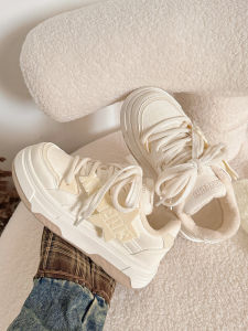 Fleece-Lined White Shoes Womens Autumn and Winter Shoes Cotton Shoes 2024 New Arrival All-Match Thick Bottom Board Shoes Heattech Sports Casual Shoes