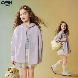 Ask Junior | Hooded Sun Protection Shirt for Girls Outdoor Wear
