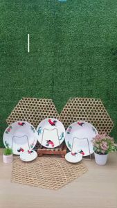 3 7/8 7" 8 Porcelain Rooster Plate / Ceramic Rooster Plate / Chicken Plate /Traditional Plate/Pinggan Ayam