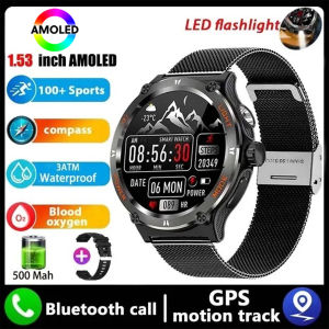 New Mens Smart Watch Compass  Sports 3ATM Waterproof Smartwatch Health Monitoring Bluetooth Call 500Mah LED Smart Watche 2025