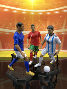 Lionel Messi, Cristiano Ronaldo, and Kylian Mbappe Large Size Realistic Action Figure Doll Collectible Model Gift Creative Display