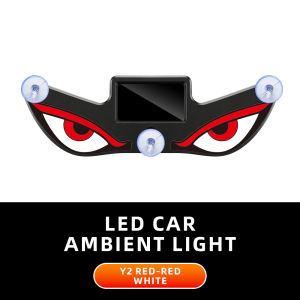 KEVANLY | Solar Powered Car Neon Light Cool DEMON EYE Led Ambient Light Wireless Suction Cup USB Rechargeable Atmosphere Breathing Lamp