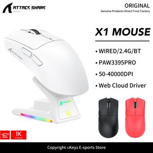 ATTACK SHARK | ATTACK SHARK X1 Lightweight Gaming Mouse 1000Hz Wireless Mouse PAW3395PRO Sensor 40000DPI and 100 Million Switch for PC