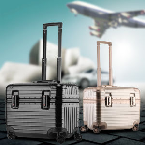 Aluminum Frame Fashion Toolbox 17-Inch Captain Boarding Bag Mens and Womens Password Luggage Universal Wheel Travel Pc Draw-Bar Box
