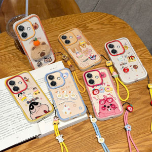 เคสโทรศัพท์ OPPO A3 Pro A3X A79 A60 A58 A38 A18 5G 4G เคสดีไซน์ใหม่การ์ตูนน่ารัก3D สามมิติเคสป้องกันเลนส์ซิลิโคนนิ่มพร้อมสายคล้อง