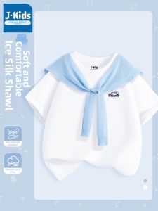 JKIDS | College Style Ice Silk Pure Color Shawl Boys T-Shirt