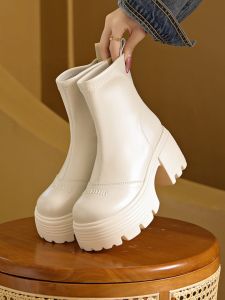 Lightweight Thick Bottom Martin Boots Womens Short Autumn Winter Boots New Style Chelsea Boots Heightening Slim Boots