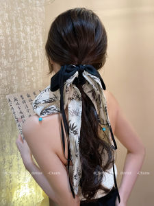 Elegant Chinese Style Watermark Butterfly Knot Hair Clip with Shark Design High Quality Hair Accessories for Women