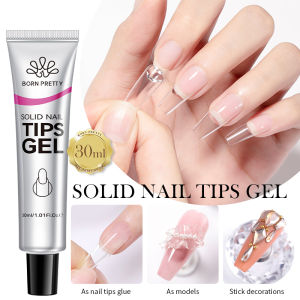 BORN PRETTY | BORN PRETTY Clear Solid Nail Tips Gel Strong Adhesion UV LED Curing Nail Extension Gel For False Nail Tips Home Salon DIY 1/2PCS