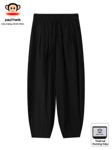 Paul Frank | Quần Dài Phong Cách Casual Mỏng Hơi Thoáng Mùa Hè Bông Cao Cấp Đều Nhẹ Tapered Gập Cổ Quần
