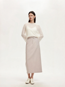 Vero Moda | Autumn New Wool-blend Split Skirt H-Shape Midi