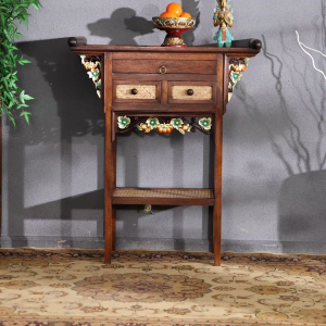 โต๊ะบูชาลวดลายฟักทอง โต๊ะบูชา2 3 ลิ้นชัก โต๊ะบูชาสวยงาม โต๊ะบูชาใช้ประดับหรือวางของไหว้พระโต๊ะบูชาพระพุทธรูป โต๊ะบูชาไม้จริง โต๊ะบูชาแกะสลัก