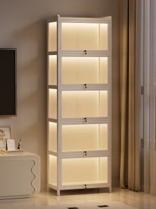 ZHUSHANXIA | Lockable Lighted Dustproof Display Cabinet
