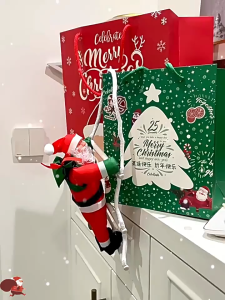 Kitchara💗 2025 Santa Claus Climbing on Ladder Christmas Trees Decoration Hiasan Pokok Krismas Santa Claus Christmas Tree Decorations
